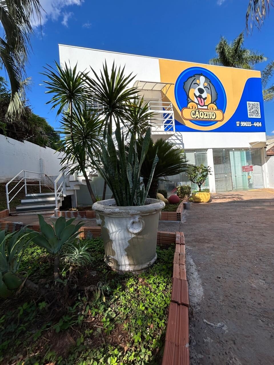 Fachada — foto real da fachada do Cãozito